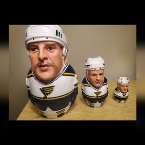 Hockey Player Nesting Dolls - Blue and White